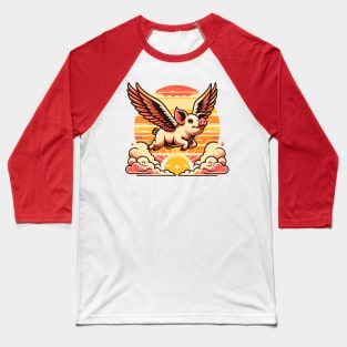 Flying Pig on the sky Baseball T-Shirt